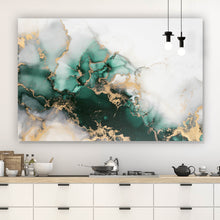 Lade das Bild in den Galerie-Viewer, Poster Fluid Art Luxury Green Querformat