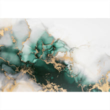 Lade das Bild in den Galerie-Viewer, Poster Fluid Art Luxury Green Querformat