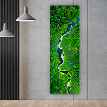 Lade das Bild in den Galerie-Viewer, Aluminiumbild Fluss mit blühenden Algen Panorama Hoch