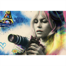 Lade das Bild in den Galerie-Viewer, Leinwandbild Französische Film Ikone im Graffiti Stil Querformat