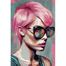 Lade das Bild in den Galerie-Viewer, Poster Frau mit pinken Haaren Hochformat