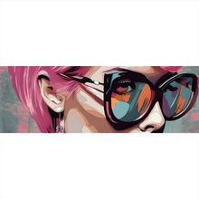 Lade das Bild in den Galerie-Viewer, Poster Frau mit pinken Haaren Panorama