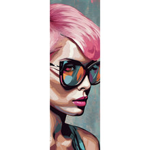 Lade das Bild in den Galerie-Viewer, Poster Frau mit pinken Haaren Panorama Hoch