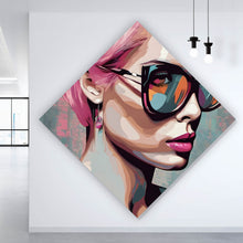 Lade das Bild in den Galerie-Viewer, Poster Frau mit pinken Haaren Raute