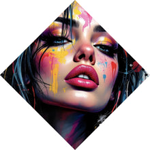 Lade das Bild in den Galerie-Viewer, Acrylglasbild Buntes Frauenporträt Raute