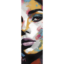Lade das Bild in den Galerie-Viewer, Acrylglasbild Frauengesicht in abstrakter Kunst Panorama Hoch