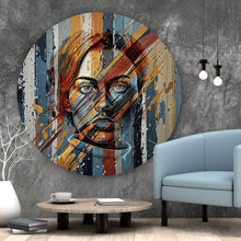 Lade das Bild in den Galerie-Viewer, Aluminiumbild Frauenporträt Modern Art Kreis