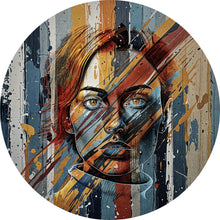 Lade das Bild in den Galerie-Viewer, Aluminiumbild gebürstet Frauenporträt Modern Art Kreis