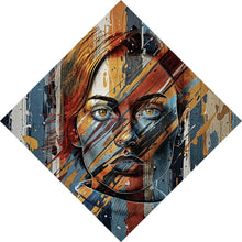 Lade das Bild in den Galerie-Viewer, Leinwandbild Frauenporträt Modern Art Raute