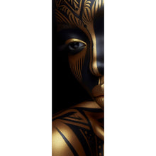 Lade das Bild in den Galerie-Viewer, Leinwandbild Frauenporträt Tribal Modern Art Panorama Hoch