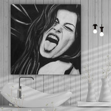 Lade das Bild in den Galerie-Viewer, Acrylglasbild Freche Frau im Zeichenstil Quadrat