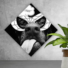 Lade das Bild in den Galerie-Viewer, Poster Frecher Hund mit Spiderman Maske Raute
