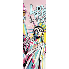 Lade das Bild in den Galerie-Viewer, Acrylglasbild Freiheitsstatue mit Ice Cream im Pop Art Stil Panorama Hoch