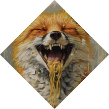 Lade das Bild in den Galerie-Viewer, Acrylglasbild Fuchs genießt lachend eine Schüssel mit Nudeln No.2 Raute