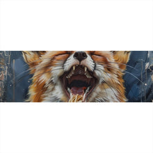 Lade das Bild in den Galerie-Viewer, Acrylglasbild Fuchs genießt lachend eine Schüssel mit Nudeln Panorama