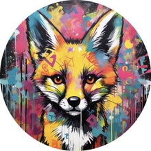 Lade das Bild in den Galerie-Viewer, Aluminiumbild Fuchs Graffiti Kreis