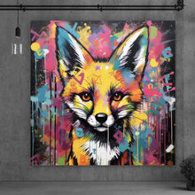 Lade das Bild in den Galerie-Viewer, Acrylglasbild Fuchs Graffiti Quadrat