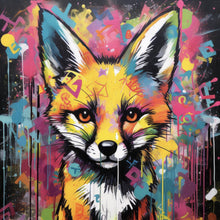 Lade das Bild in den Galerie-Viewer, Acrylglasbild Fuchs Graffiti Quadrat