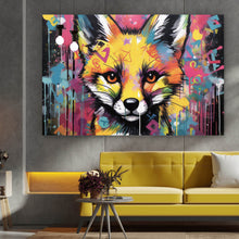Lade das Bild in den Galerie-Viewer, Spannrahmenbild Fuchs Graffiti Querformat