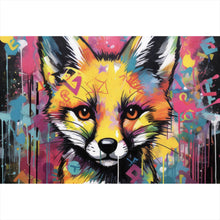 Lade das Bild in den Galerie-Viewer, Leinwandbild Fuchs Graffiti Querformat