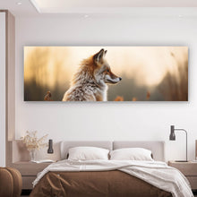 Lade das Bild in den Galerie-Viewer, Leinwandbild Fuchs im Sonnenuntergang Panorama