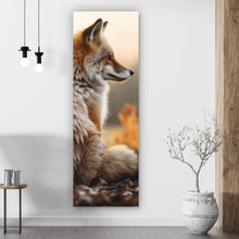 Lade das Bild in den Galerie-Viewer, Aluminiumbild Fuchs im Sonnenuntergang Panorama Hoch
