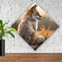 Lade das Bild in den Galerie-Viewer, Aluminiumbild Fuchs im Sonnenuntergang Raute