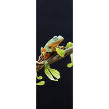 Lade das Bild in den Galerie-Viewer, Acrylglasbild Fünf Frösche sitzen auf einem Ast Panorama Hoch