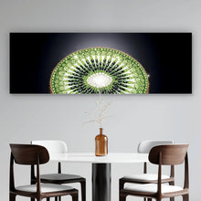 Lade das Bild in den Galerie-Viewer, Aluminiumbild gebürstet Funkelnde edle Kiwi Panorama