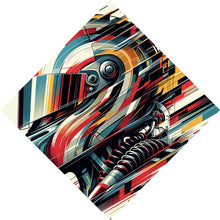 Lade das Bild in den Galerie-Viewer, Aluminiumbild Futuristischer Helm in dynamischer Kunstform Raute