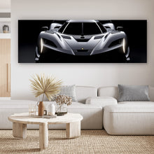 Lade das Bild in den Galerie-Viewer, Leinwandbild Futuristischer Sportwagen in einer dunklen Umgebung Panorama