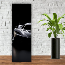 Lade das Bild in den Galerie-Viewer, Leinwandbild Futuristischer Sportwagen in einer dunklen Umgebung Panorama Hoch
