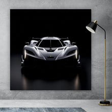 Lade das Bild in den Galerie-Viewer, Leinwandbild Futuristischer Sportwagen in einer dunklen Umgebung Quadrat