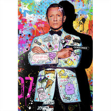 Lade das Bild in den Galerie-Viewer, Leinwandbild Geheimagent im bunten Pop Art Stil Hochformat