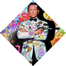 Lade das Bild in den Galerie-Viewer, Leinwandbild Geheimagent im bunten Pop Art Stil Raute