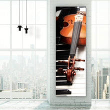 Lade das Bild in den Galerie-Viewer, Acrylglasbild Geige auf Klaviertasten Panorama Hoch