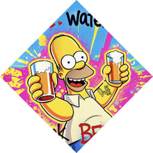 Lade das Bild in den Galerie-Viewer, Poster Gelbe Comicfigur mit Spruch Save Water Drink Beer No 2 Raute