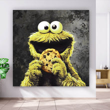 Lade das Bild in den Galerie-Viewer, Leinwandbild Gelbes Keksmonster Quadrat