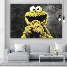 Lade das Bild in den Galerie-Viewer, Leinwandbild Gelbes Keksmonster Querformat
