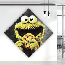 Lade das Bild in den Galerie-Viewer, Acrylglasbild Gelbes Keksmonster Raute