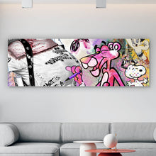 Lade das Bild in den Galerie-Viewer, Leinwandbild Harley mit Panther Pop Art Panorama