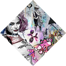 Lade das Bild in den Galerie-Viewer, Aluminiumbild Harley mit Panther Pop Art Raute