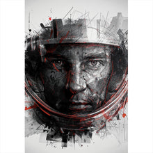 Lade das Bild in den Galerie-Viewer, Poster Gesicht mit Helm in abstrakter Kunst dargestellt Hochformat