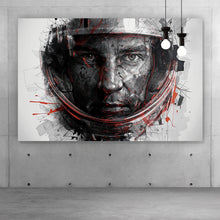 Lade das Bild in den Galerie-Viewer, Spannrahmenbild Gesicht mit Helm in abstrakter Kunst dargestellt Querformat