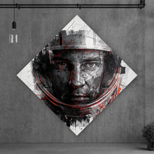 Lade das Bild in den Galerie-Viewer, Poster Gesicht mit Helm in abstrakter Kunst dargestellt Raute