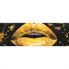 Lade das Bild in den Galerie-Viewer, Acrylglasbild Glänzende Honig Lippen mit Bienen Panorama