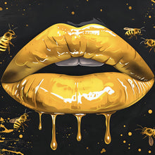 Lade das Bild in den Galerie-Viewer, Poster Glänzende Honig Lippen mit Bienen Quadrat