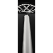 Lade das Bild in den Galerie-Viewer, Acrylglasbild Glänzendes Emblem auf schwarzem Autolack Panorama Hoch