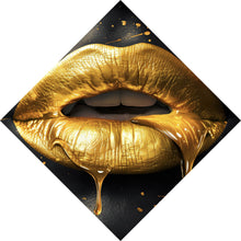 Lade das Bild in den Galerie-Viewer, Leinwandbild Goldene Honig Lippen mit Bienen Raute