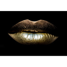 Lade das Bild in den Galerie-Viewer, Acrylglasbild Goldene Lippen No. 1 Querformat